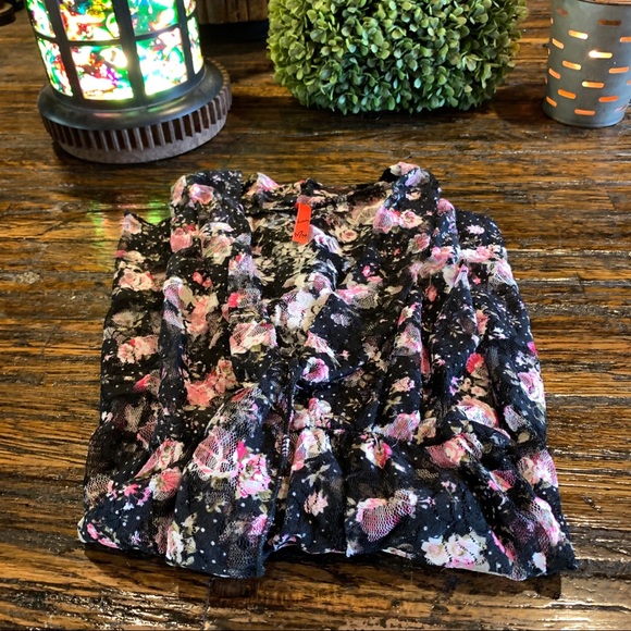 Floral Cottage Core Top Baby Doll Spandex Ties L - Picture 15 of 16